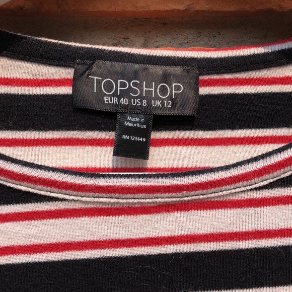 Topshop striped long sleeve crop top - Picture 4 of 5